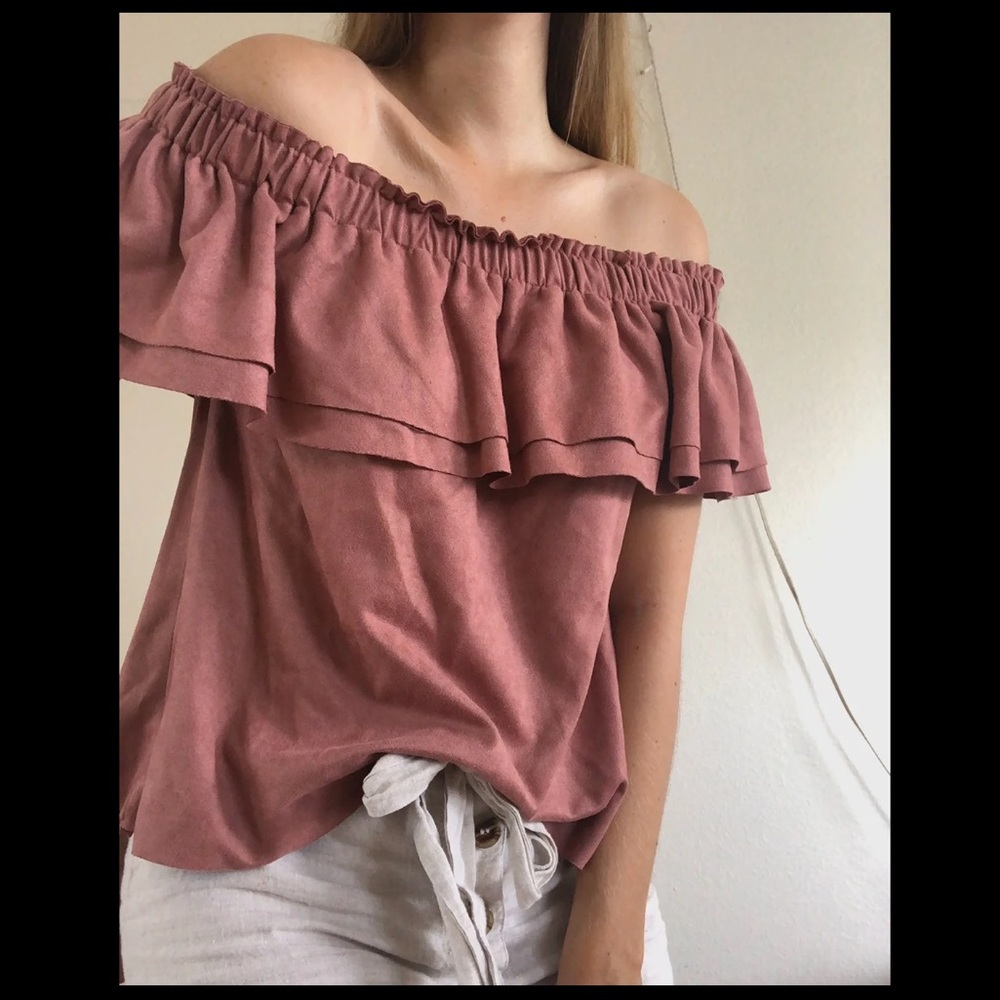 Pastel Pink Off The Shoulder Top